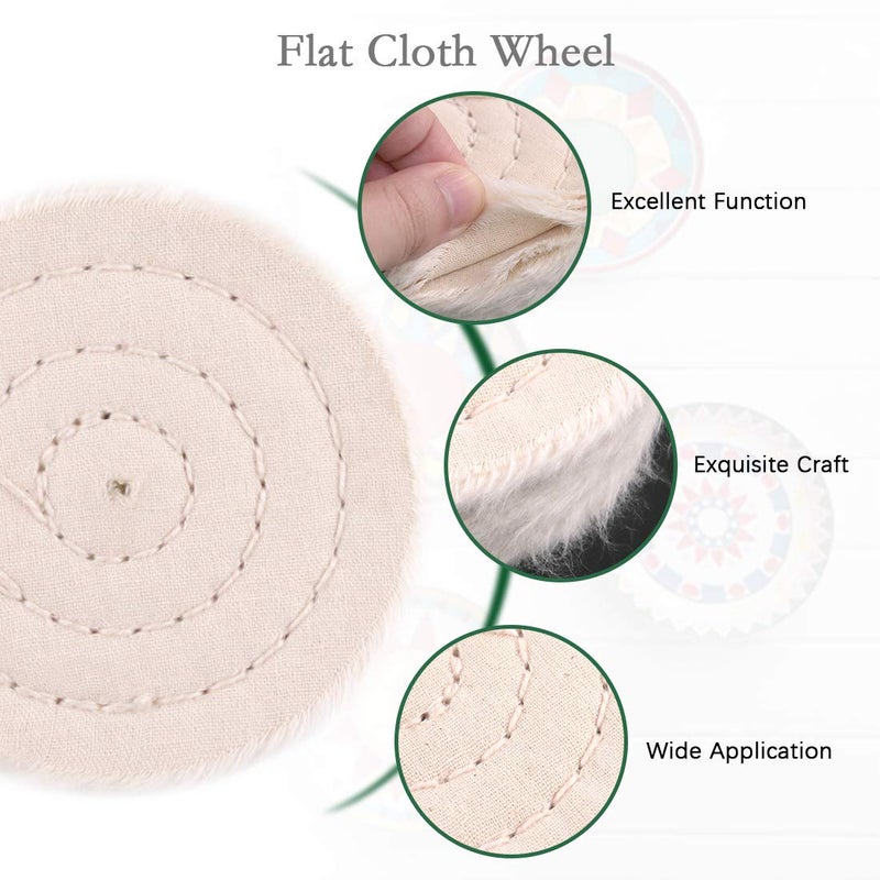 Keadic 10Pcs Polishing Pad Buffing Wheel Kit Includes Polishing Wheels, Polishing Compound, T-Shaped Wheel Grinding Head with 1/4" Handle, Buffing Wheel for Drill Buffing Wheel Polishing Compound Kit - Image 3